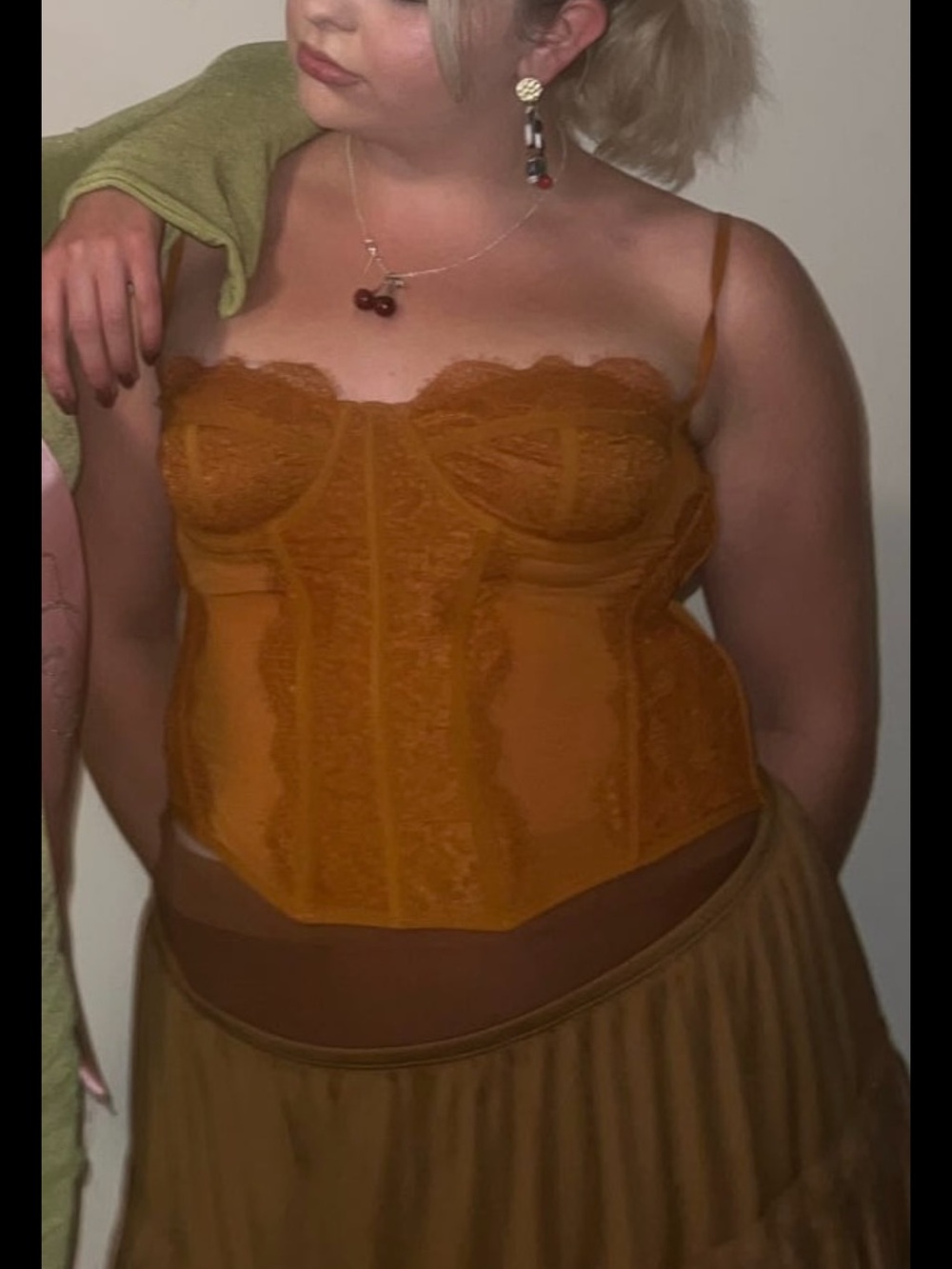 Urban Outfitters Rust‎ Orange Lace Bustier